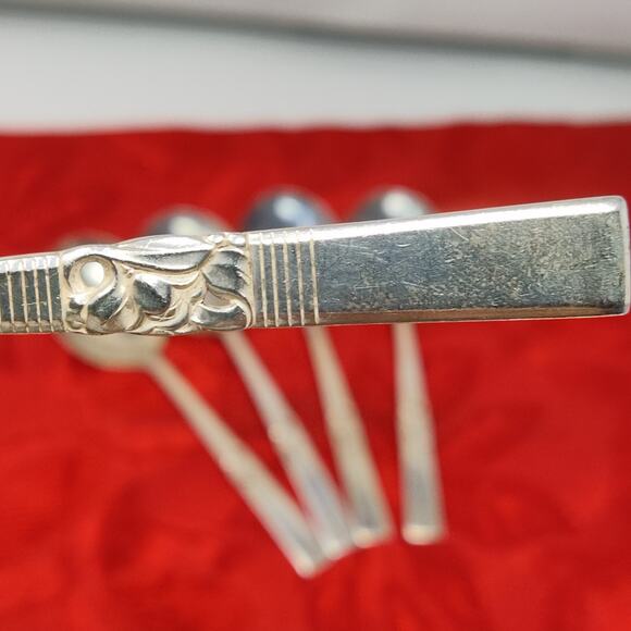 Set of 5 SS Oneida Community MORNING STAR Silverplate Tablespoons Soup Flatware - Picture 1 of 12